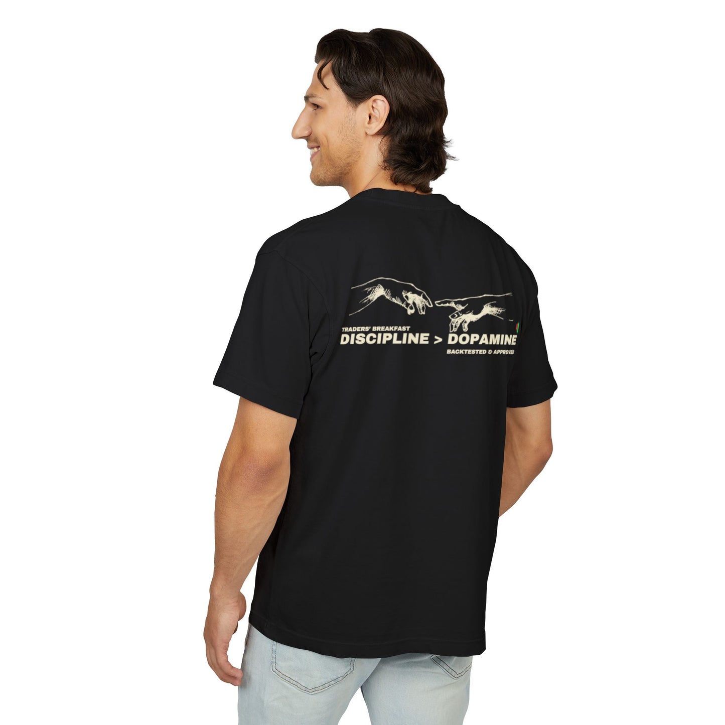 BEST SELLER Discipline > Dopamine Best Selling Graphic Tee - Traders' Breakfast Stoic Edition