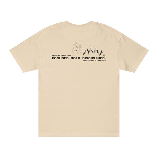 Focused. Bold. Disciplined. T-Shirt - Traders' Breakfast T-Shirt - Unisex